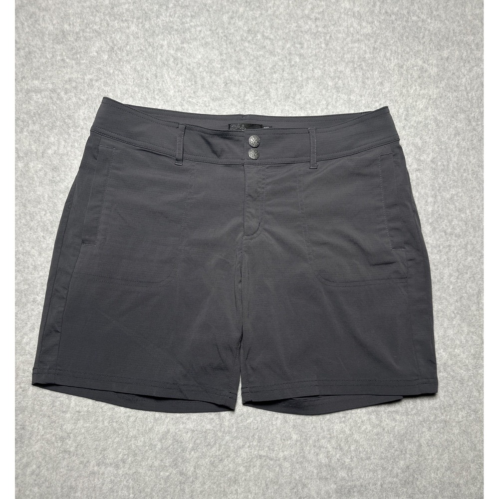 Prana Shorts Gray Revenna Gorpcore Ripstop Hiking Multi Pocket Womans's Sz 12